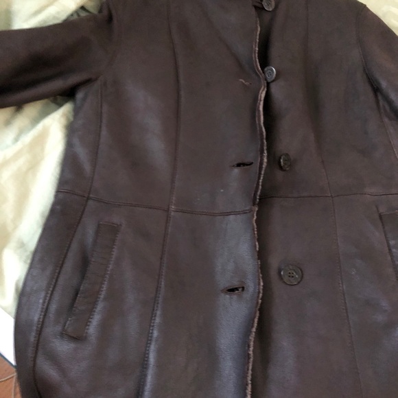 Jekel Shearling Coat Brown Saks Fifth Ave Made in France lightweight 12 - Picture 12 of 15